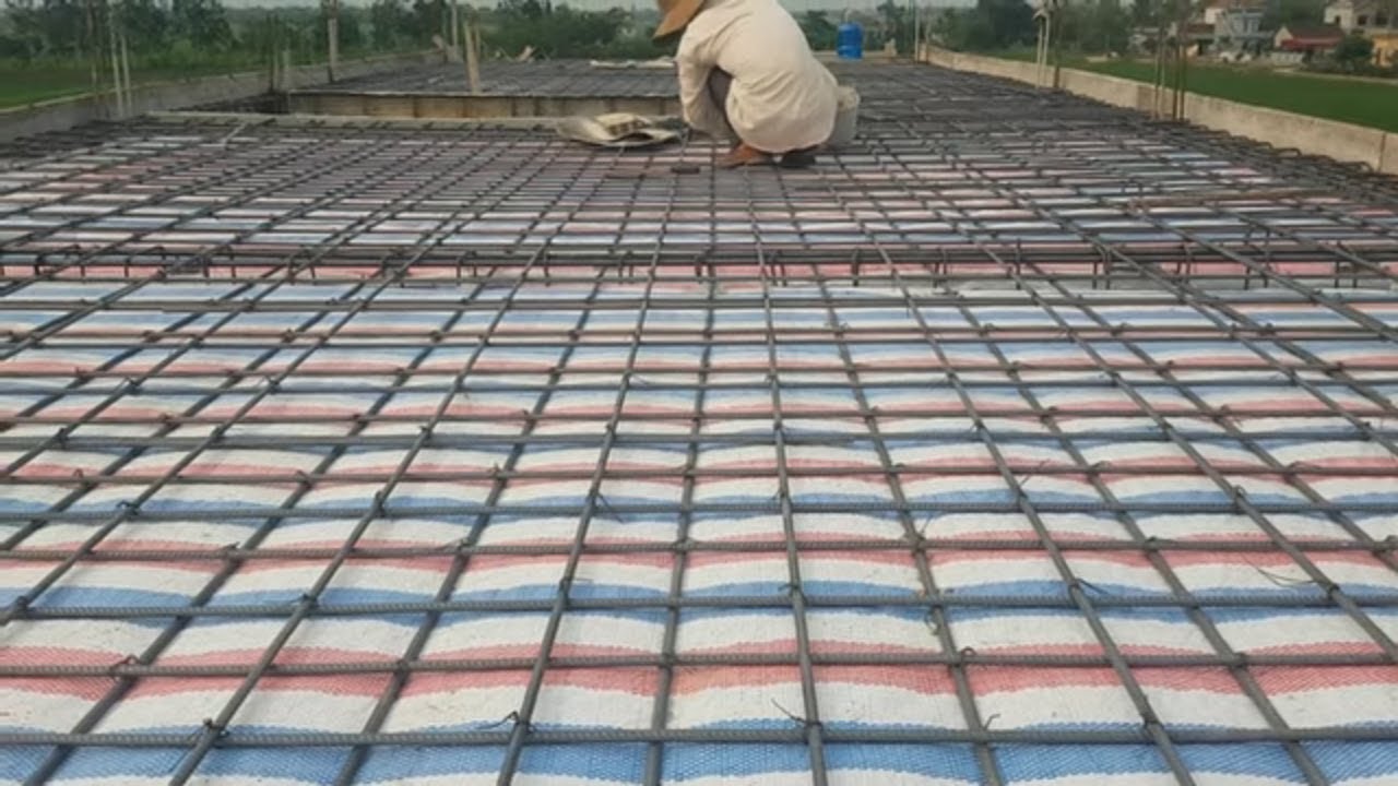 Kỹ thuật đan sắt sàn trước khi đổ mái